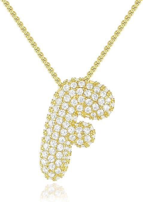 Bubble Letter Pendant Necklace