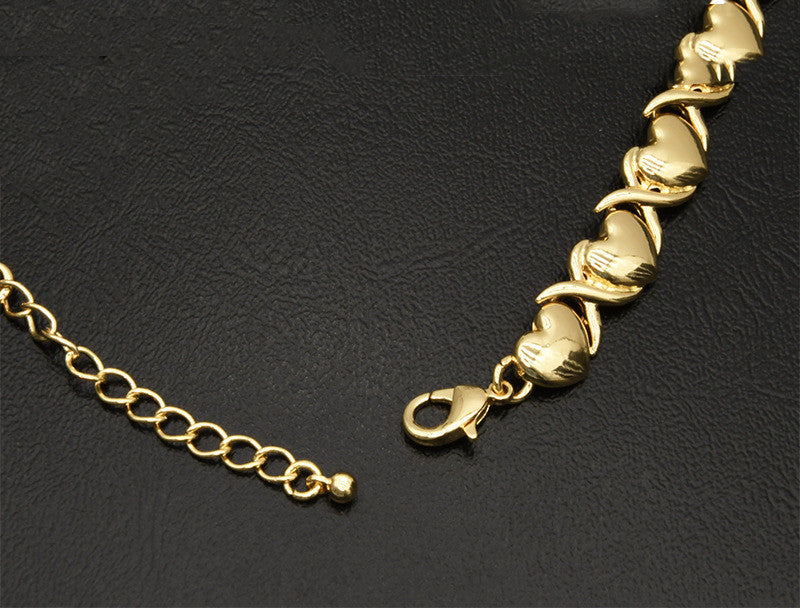XOXO 18K Gold Heart Filled Jewelry Set