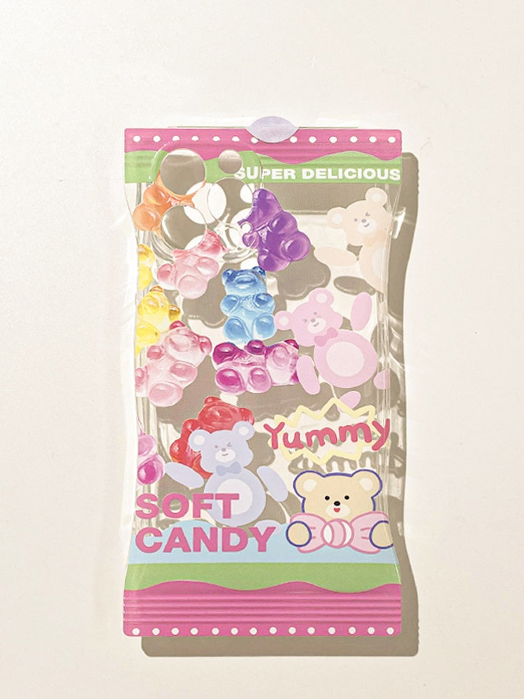 Funda de teléfono de oso de goma con diseño 3D de dibujos animados