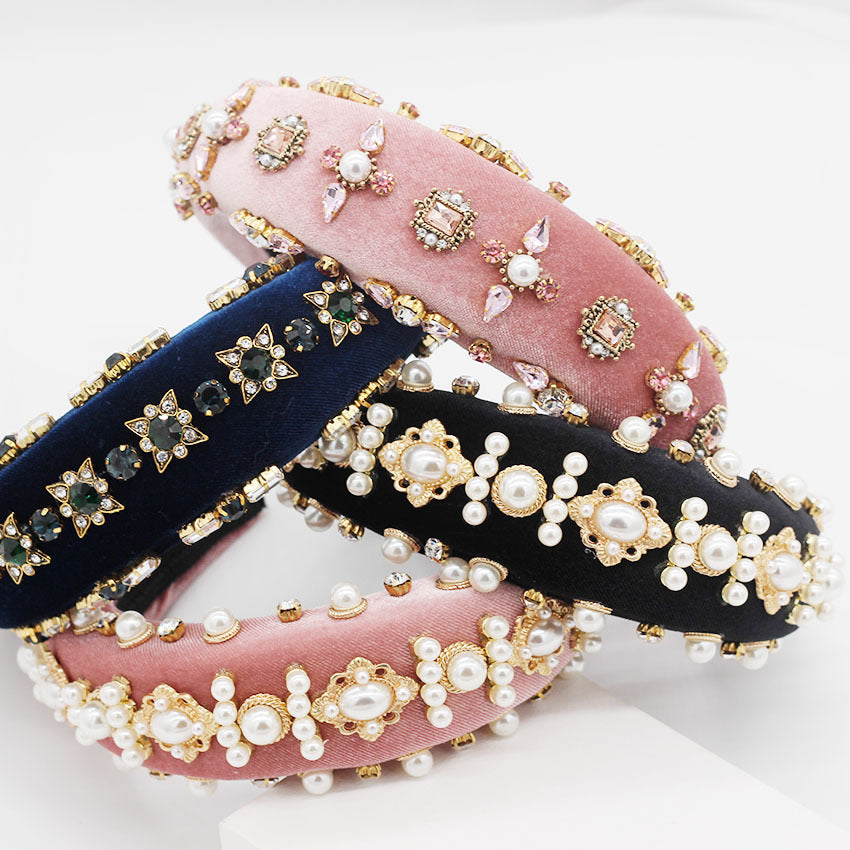 Pearl Diamond Rhinestone Headband - Savge Charmz