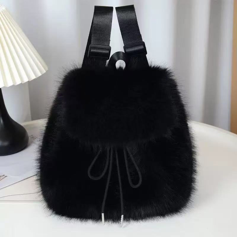 Womens Plush Bag Versatile Backpack