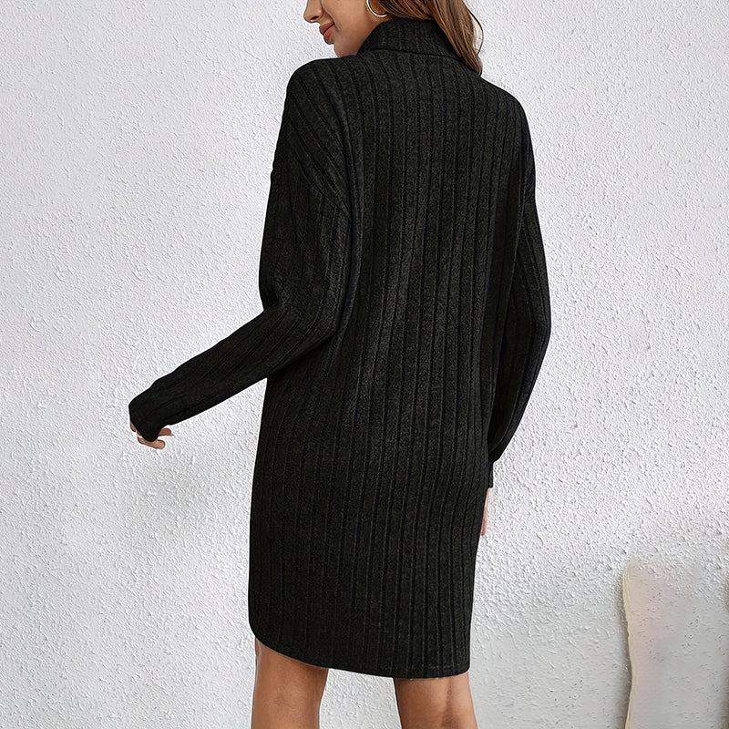 Women's Casual Slim Turtleneck Mini Dress Women's Wear