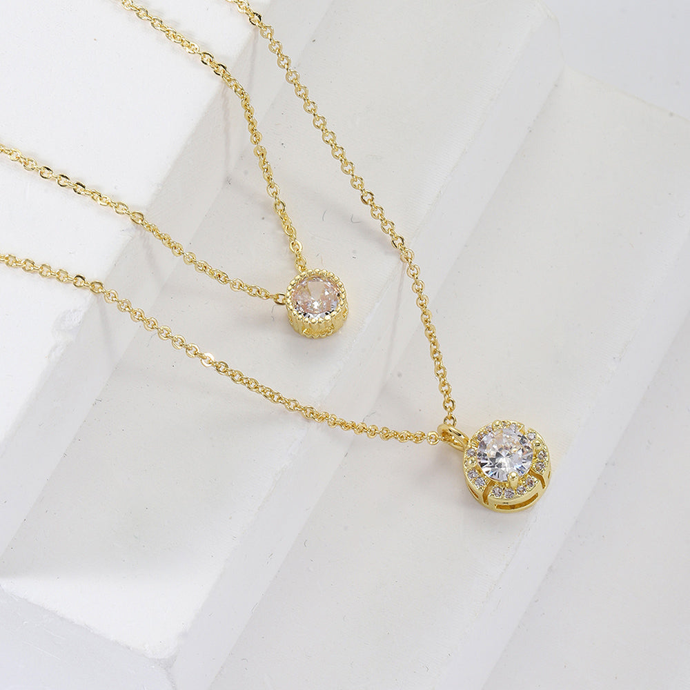 Elegant Sparkling Zircon Pendant Necklace