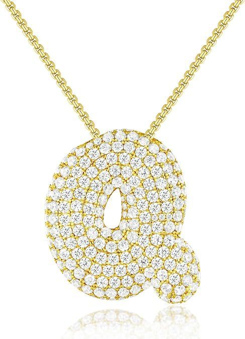 Bubble Letter Pendant Necklace