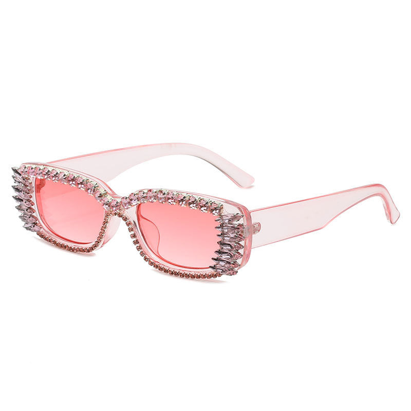 Diamond Studded Square Sunglasses