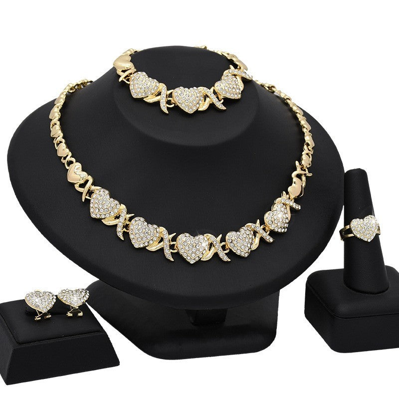 XOXO 18K Gold Heart Filled Jewelry Set