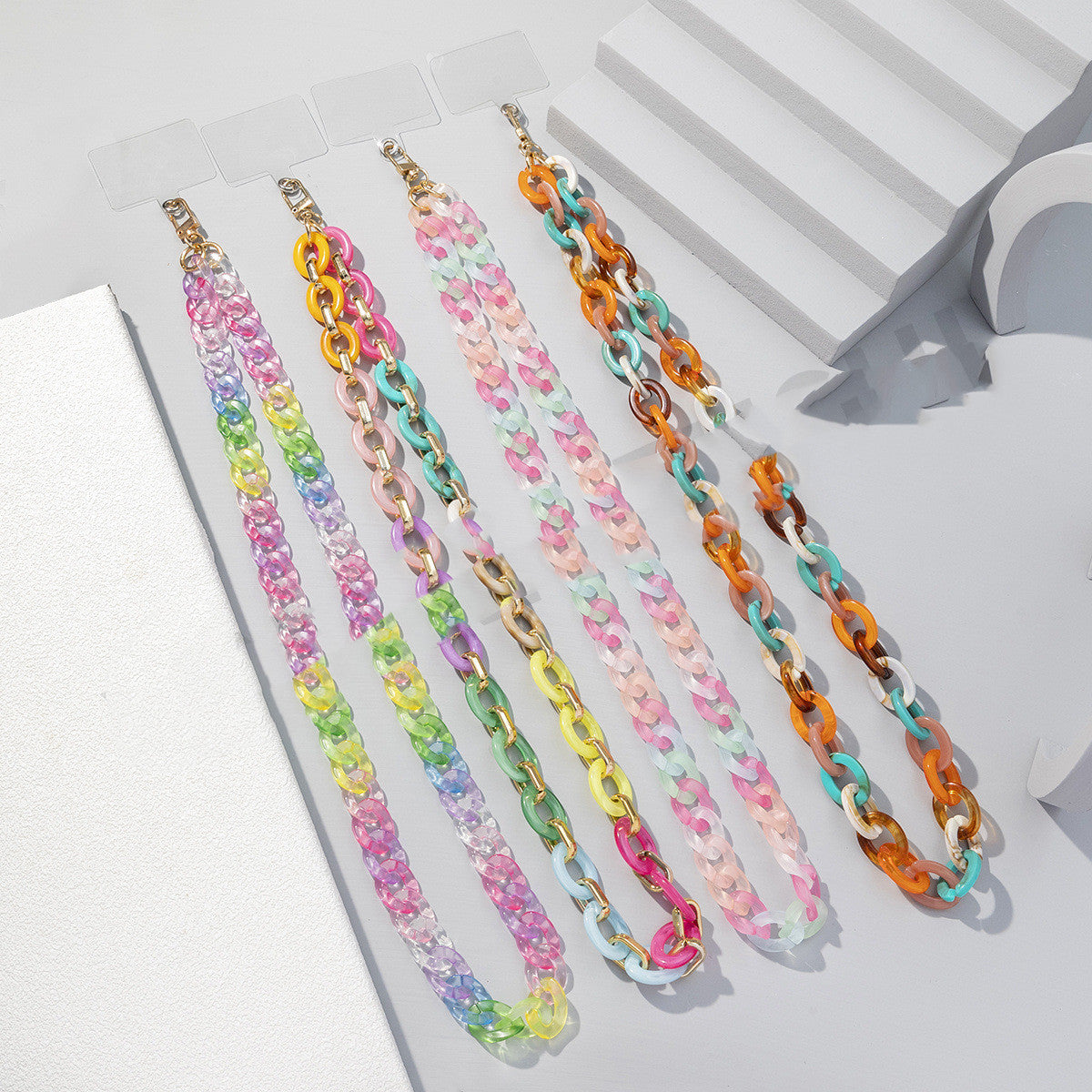 Long Colorful Acrylic Phone Mobile Charm Strap Lanyard