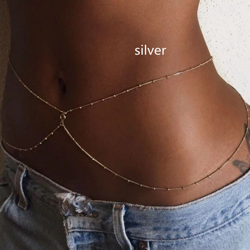 Simple Rhinestone Waist Chain