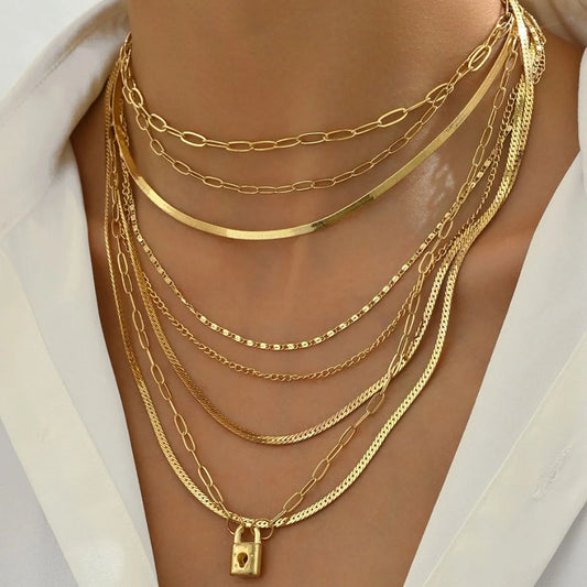  Multi-Layer Necklace 18K Gold-Plated 
