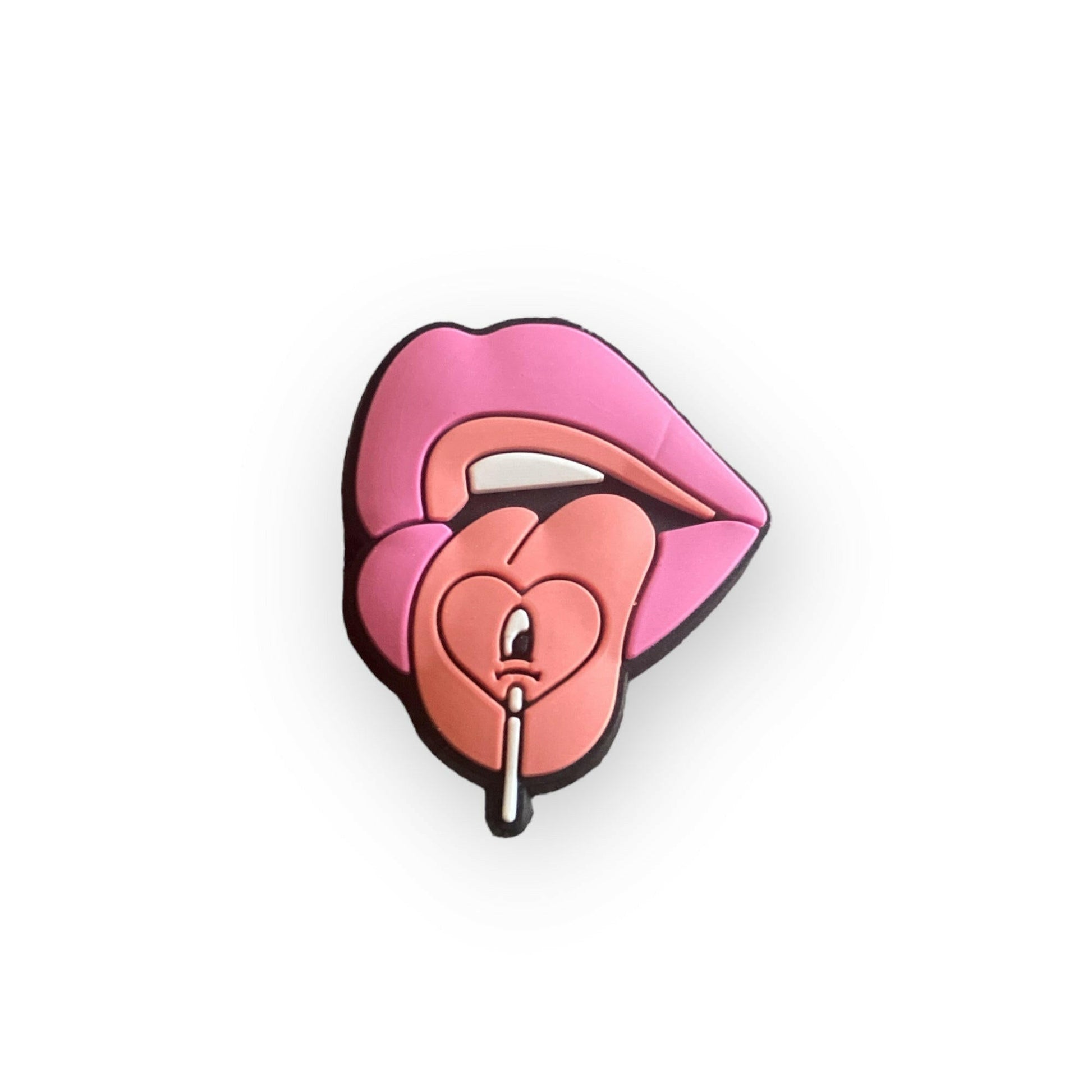 Sexy Mouth Heart Lollipop Shoe Charm - Savge Charmz